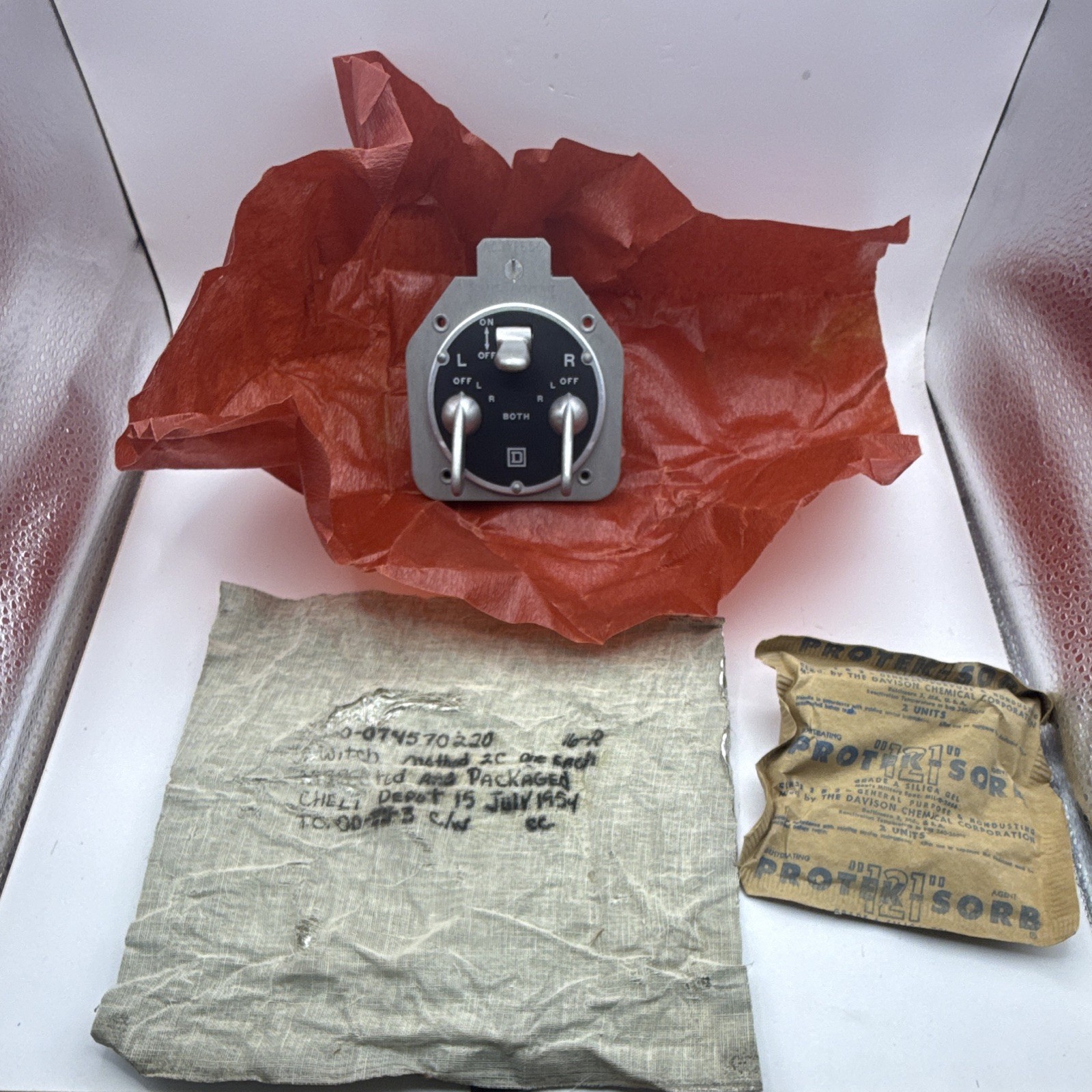 WWII US Army Air Forces Type B-5 Dual Engine Ignition Switch Square D NOS 1954