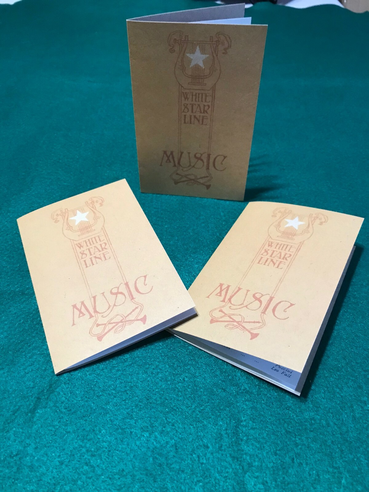 RMS TITANIC, WHITE STAR LINE, PASSENGER MUSIC BOOKLET 1912 REPLICA