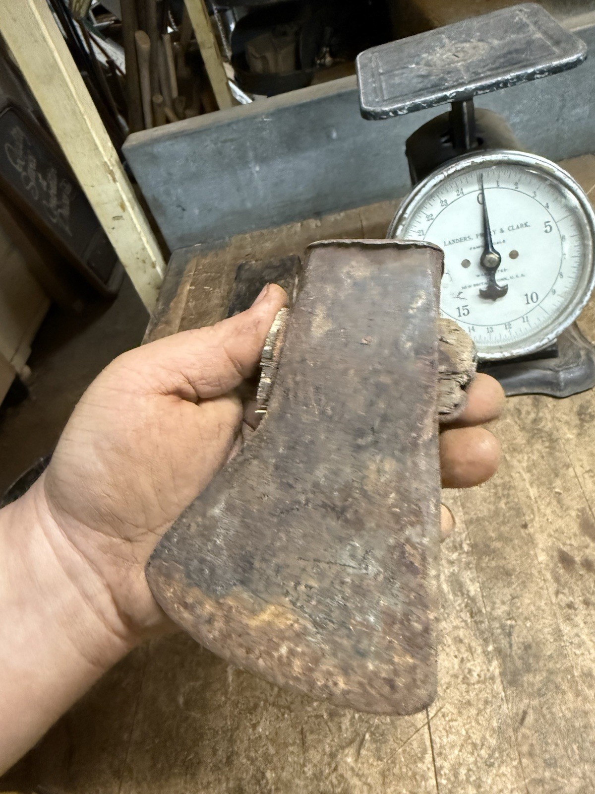 Vintage 1-1/2 Lb National Pattern Axe Hatchet Head Hand Tool Marked Plumb USA