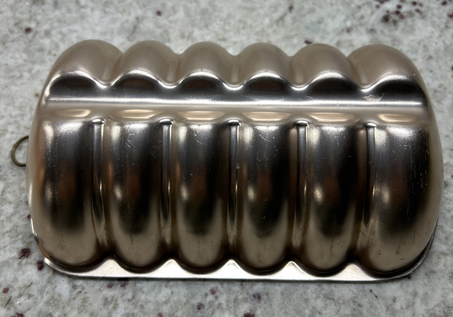 HALF REHRUECKEN ALMOND CAKE Shaped Food Jello Mold 7.5″ Copper Color *Read*