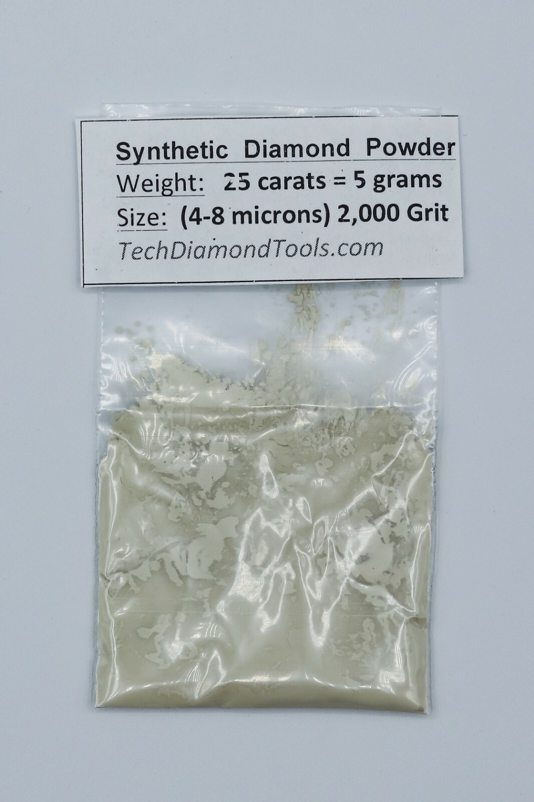 Diamond Micron Powder 2.000 Grit Mesh (4-8 Micron), Weight = 25 Carat = 5 Grams