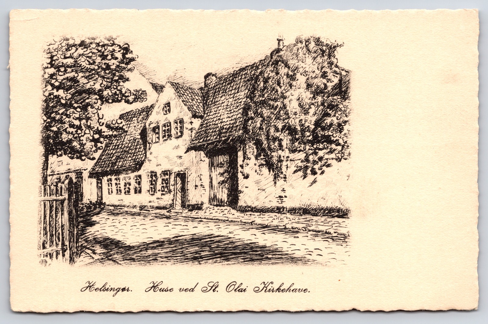 Old Chichester House Architectural Sketch Postcard Unposted