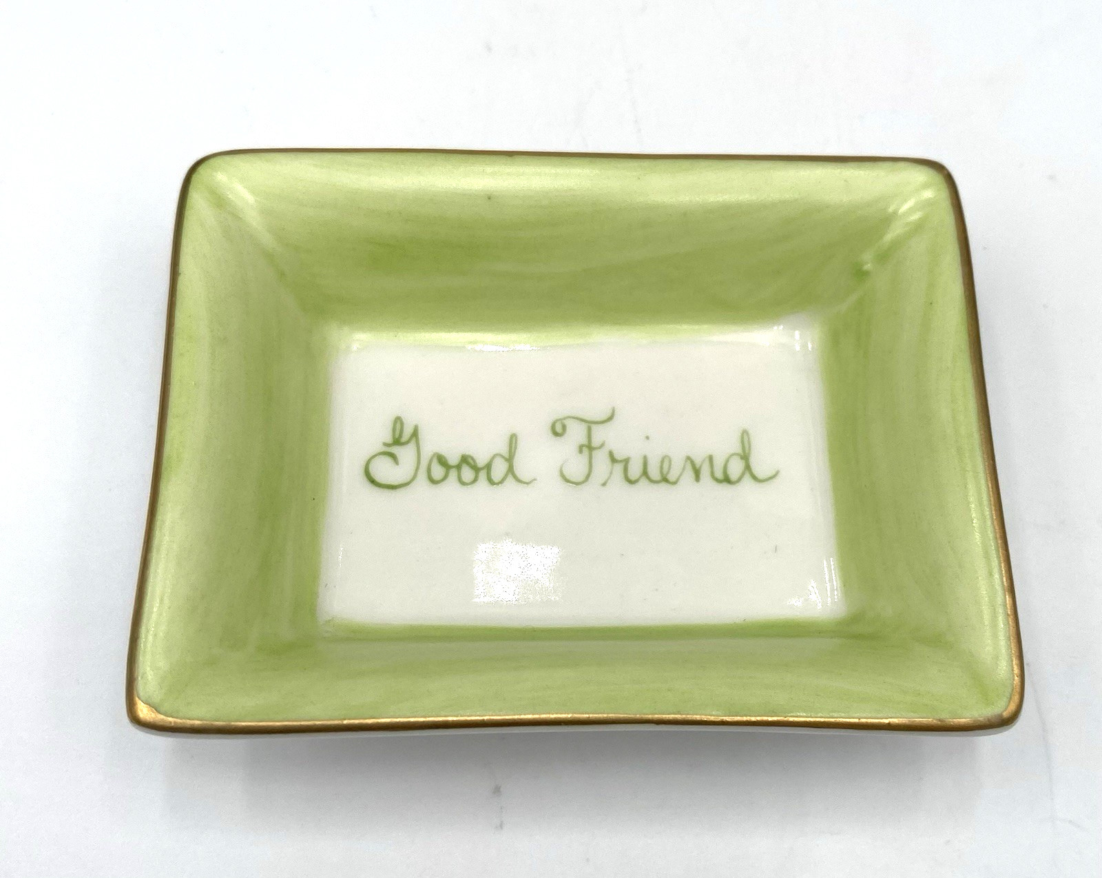 Ann Marie Murray Decorative Tray, Hand Painted Porcelain ‘Good Friend’, Trinket