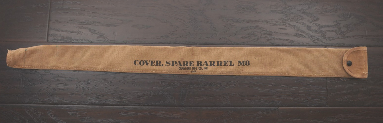 WWII 1943 Crawford Mfg Co. Inc. M8 Spare Barrel Canvas Cover