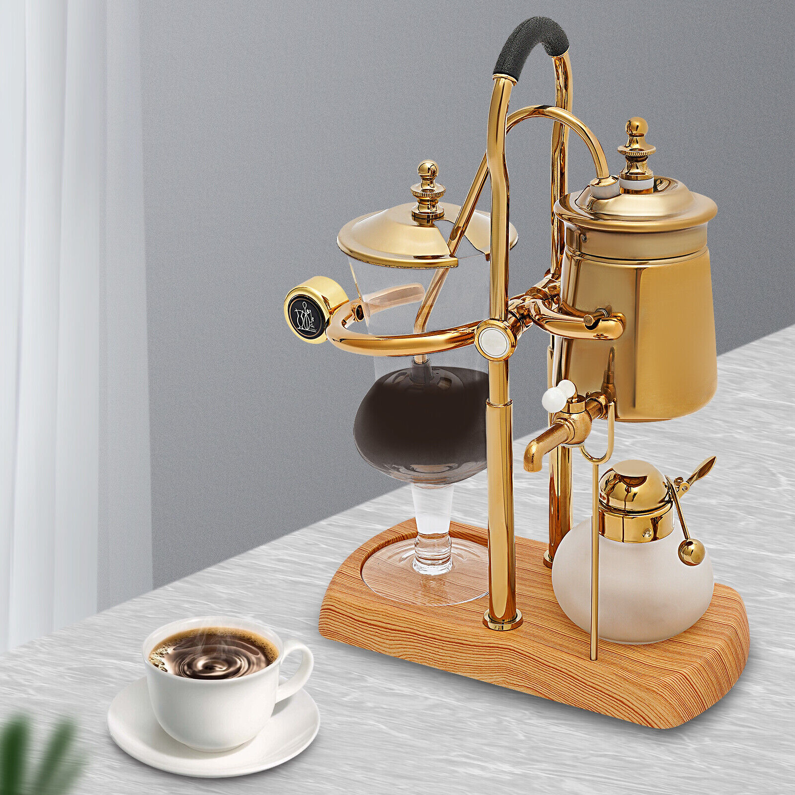 15OZ Royal Belgian Belgium Balance Syphon Coffee Maker Siphon Brewer Golden