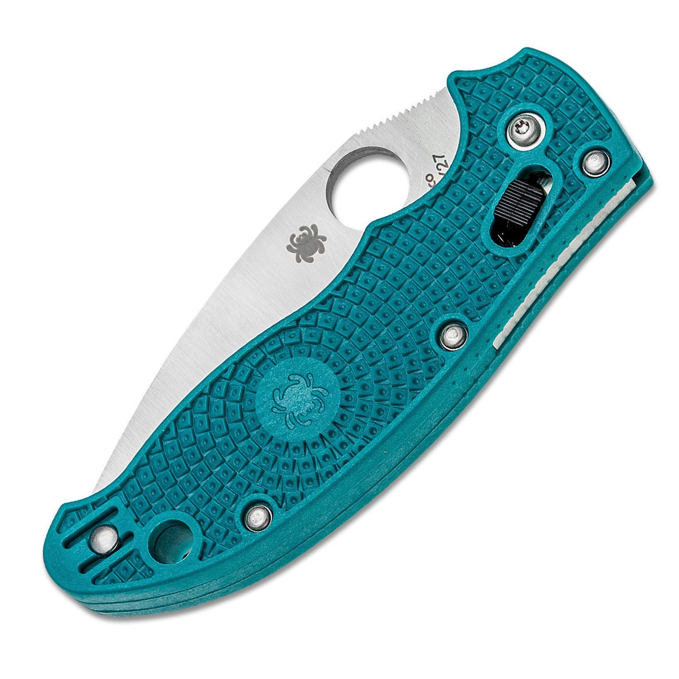 Spyderco Manix 2 SPY27 Satin Plain Blade Mineral Blue FRCP Handles C101PCBL2