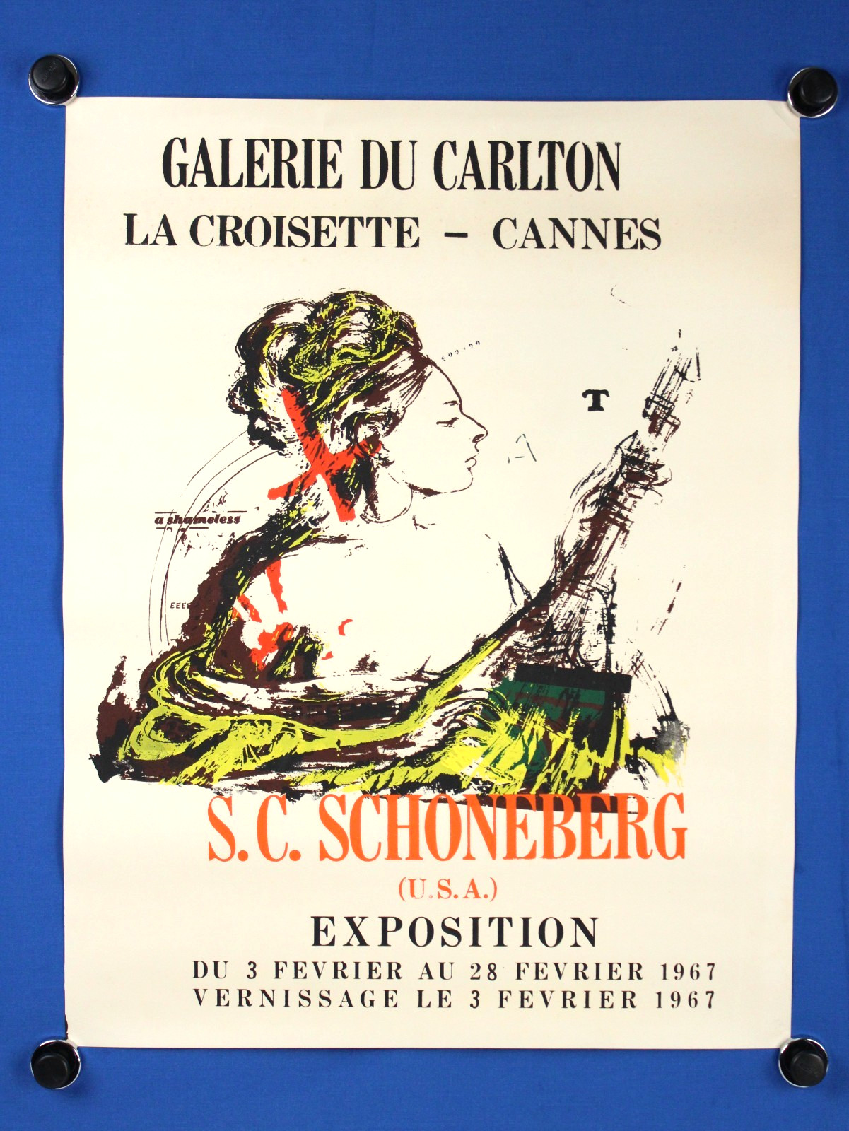 Galerie Du Carlton La Croisette – Cannes S.C.Schoneberg U.S.A 1967 Print