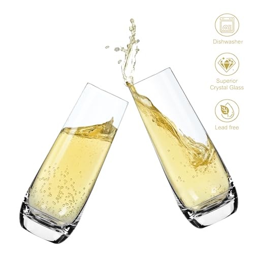 Champagne Glasses, Stemless Champagne Flutes Set of 8OZ Champagne Flutes, 2