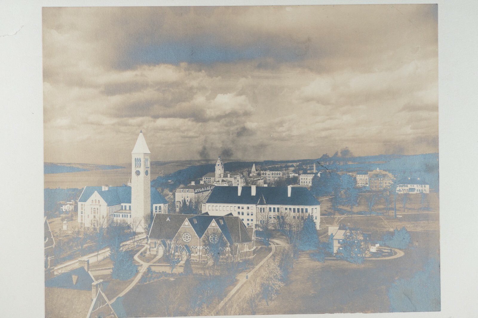 Cornel University Campus Ithaca New York 1800’s Photo, Signed Ithaca 9.5 x 7.5
