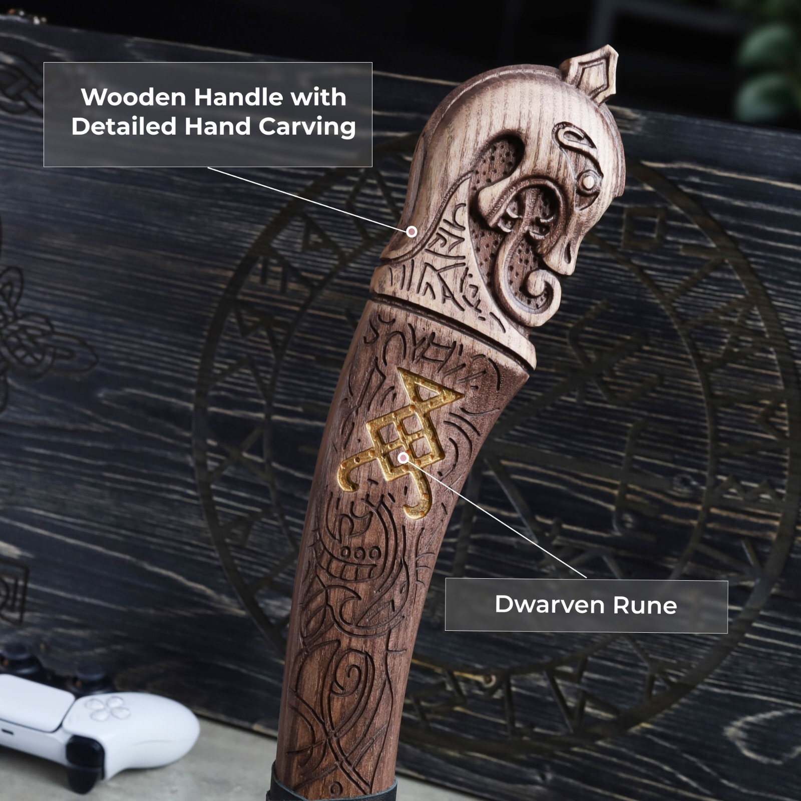 Leviathan Axe Kratos ax GOW Hand-forged Carbon steel W108 Cosplay 36″ 9lb 4.2kg