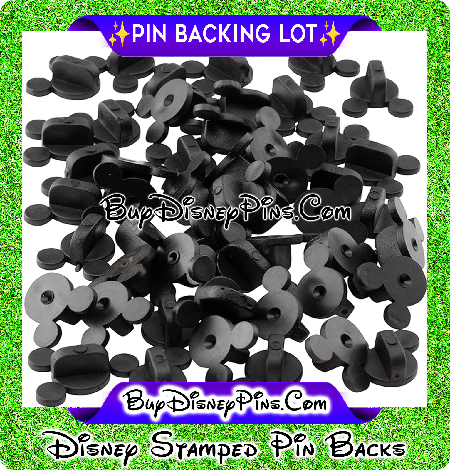 200x Disney Pins Backing Lot Disney Stamped Mickey Head Pin Back Lot New 22