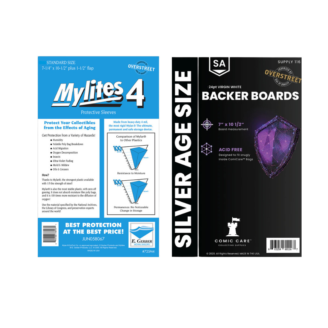 10 Mylites 4 Mil Mylar Standard Comic Book Bags (E. Gerber) & Boards ComicCare