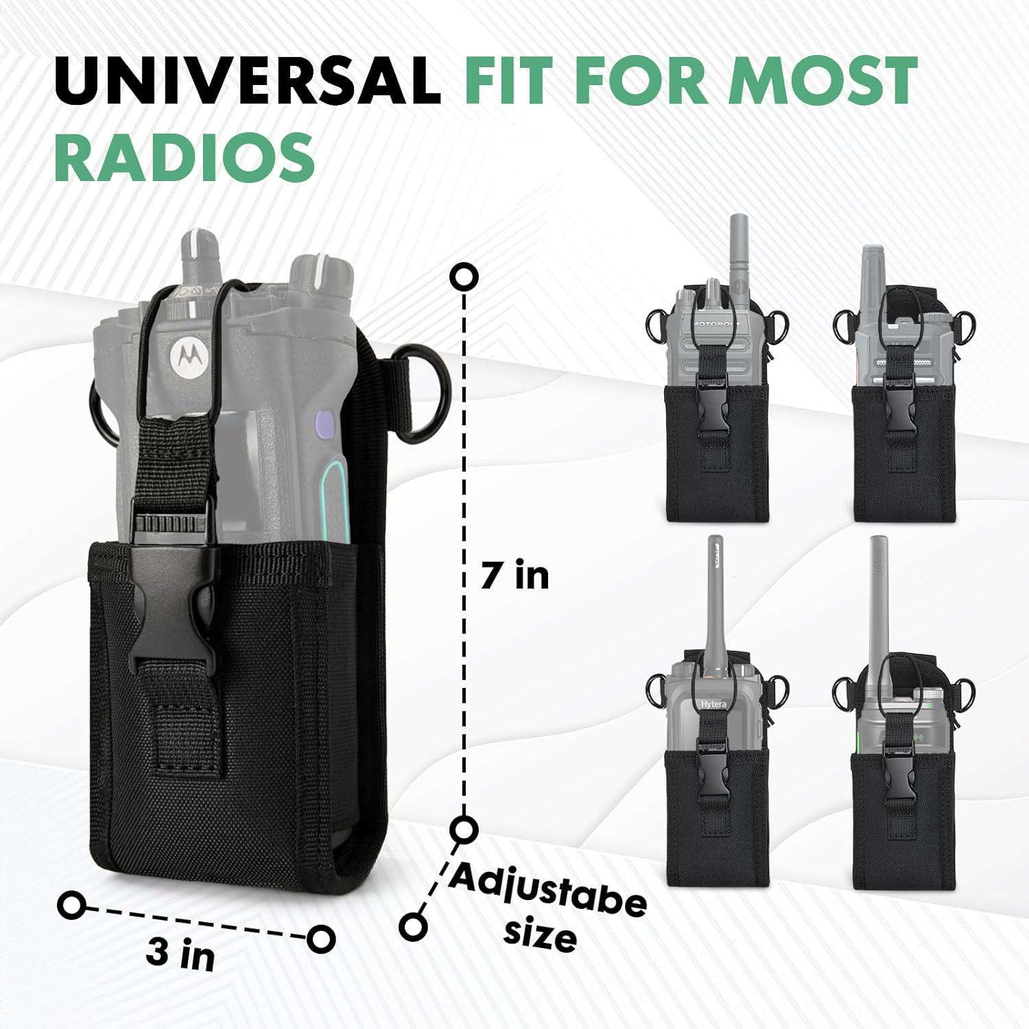 Firefighter Radio Strap and Holder | Reflective Adjustable Shoulder Mic Holder f