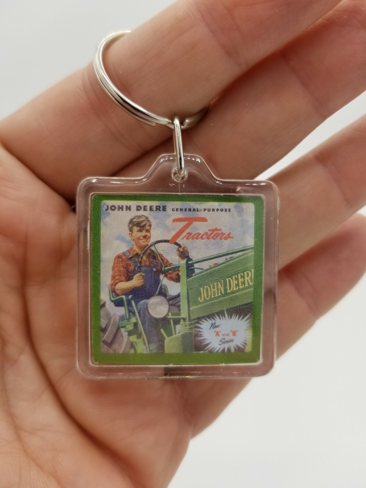 NEW! John Deere Keychain Key Chain Keyring Key Ring Stocking Stuffer Keys Holder