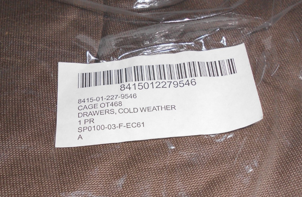 USGI Polypropylene Cold Weather Shirt & Drawers Set X-Large NEW Free Shipping