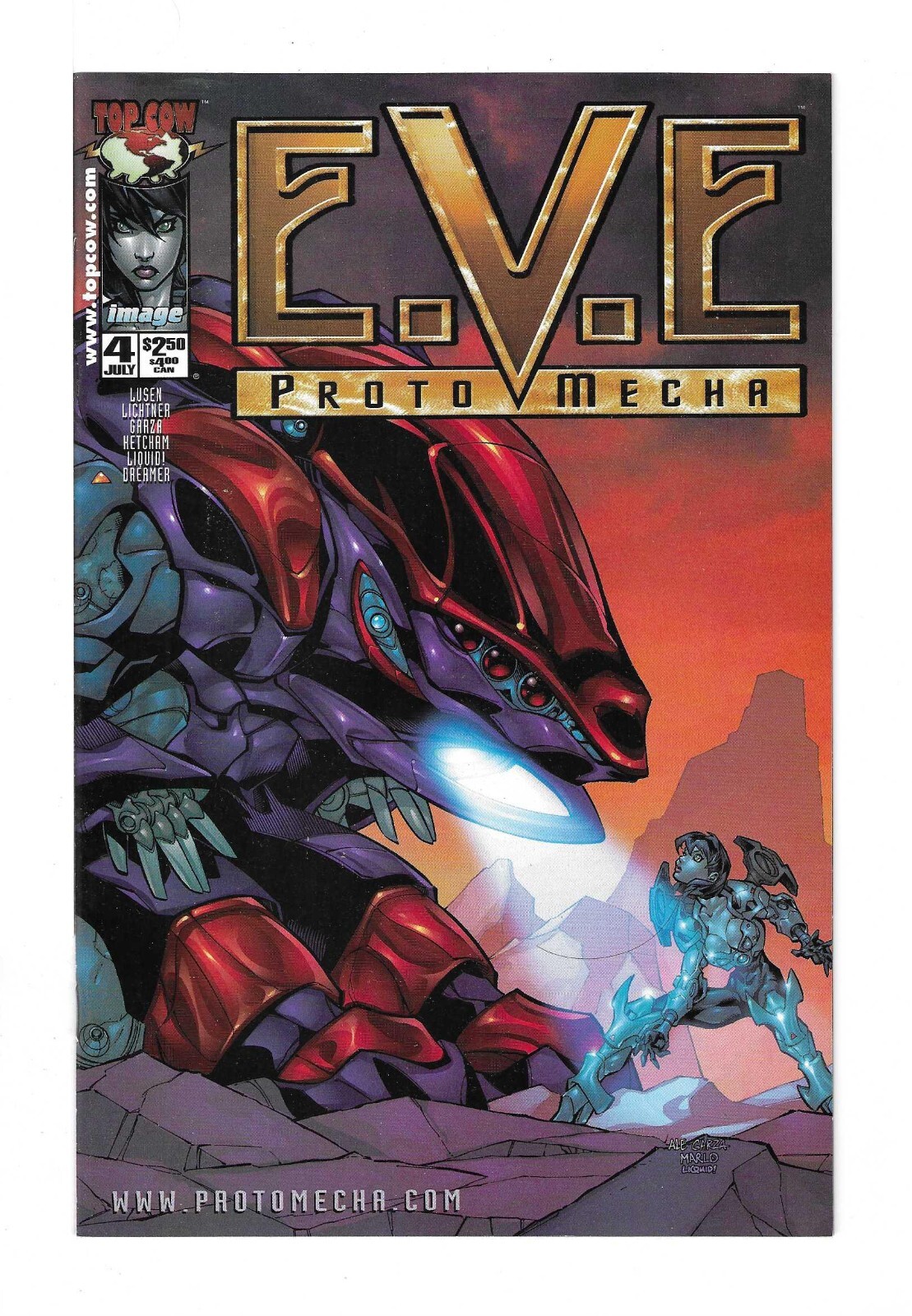 E.V.E: PROTOMECHA #4 — ALE GARZA! HI-GRADE! Image/Top Cow! 2000! NM