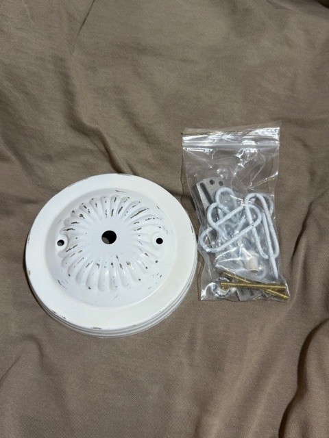 Shabby White Ceiling canopy chain mounting hardware tole lamp chandelier part
