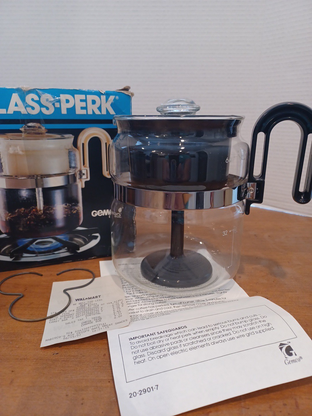 Vintage Gemco Glass Percolator Coffee Maker 4-8 Cup Stovetop Gas & Electric USA