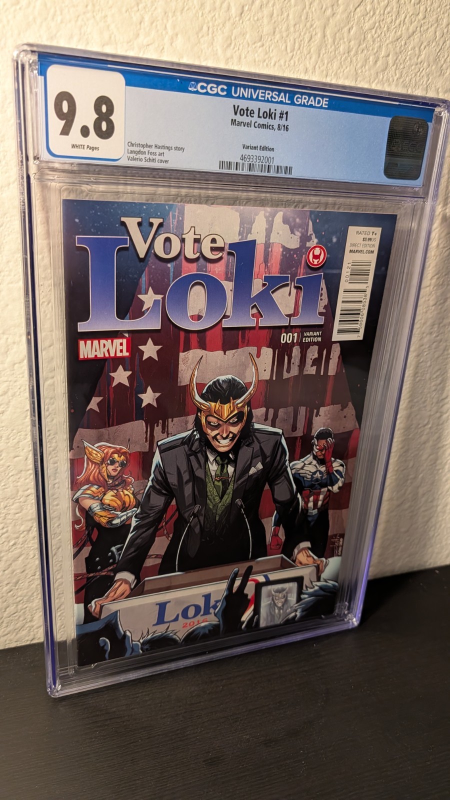 Vote Loki # 1 CGC 9.8 Valerio Schiti 1:25 Variant Low Print HTF Disney+ MCU