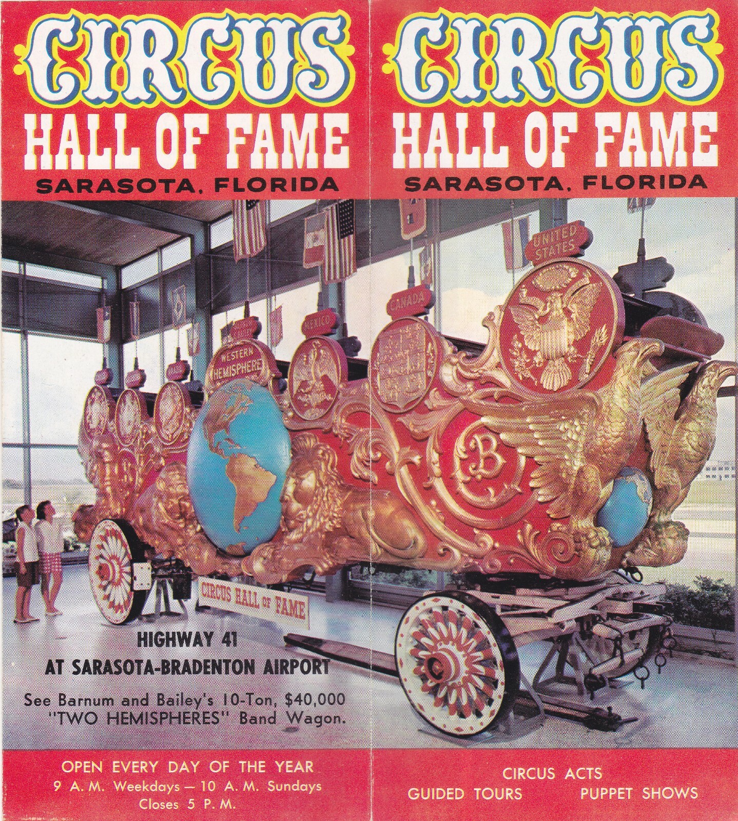 1960’s Circus Hall Of Fame Sarasota Florida Brochure