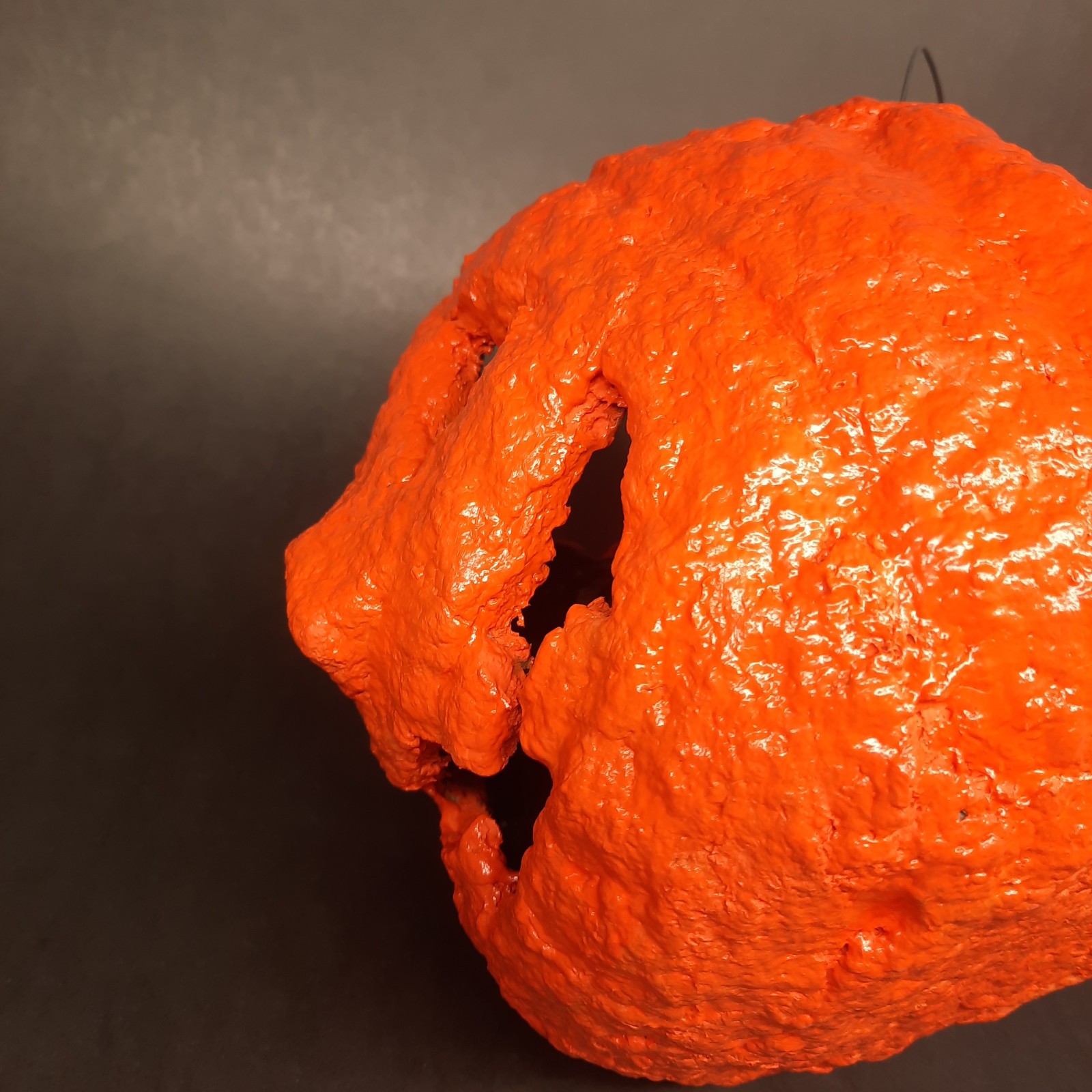Vintage Style 7″ Thick Paper Mache Pulp Halloween Pumpkin Jack O Lantern