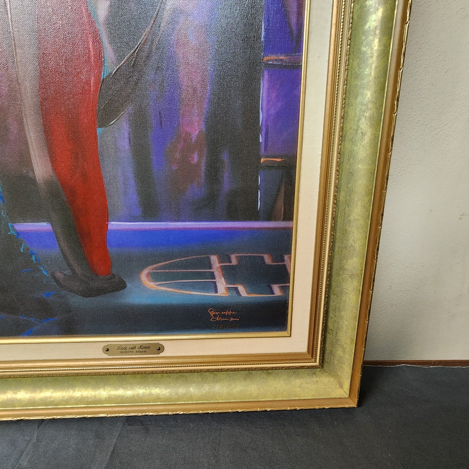 Vintage “Lady With Mirror” 218/675 Giuseppe Armani Framed Print & Certificate