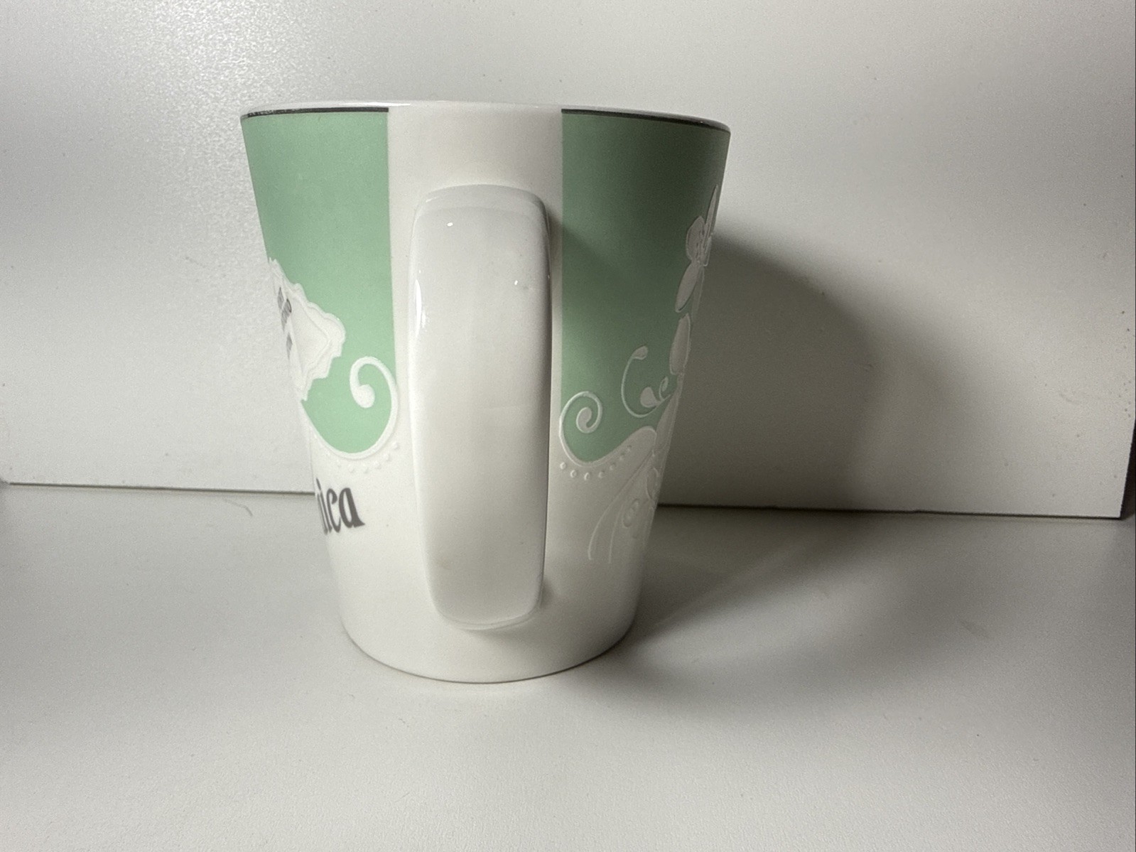 Jamaica Map White, Green & Silver Ceramic Coffee Mug Cup Dr Bird