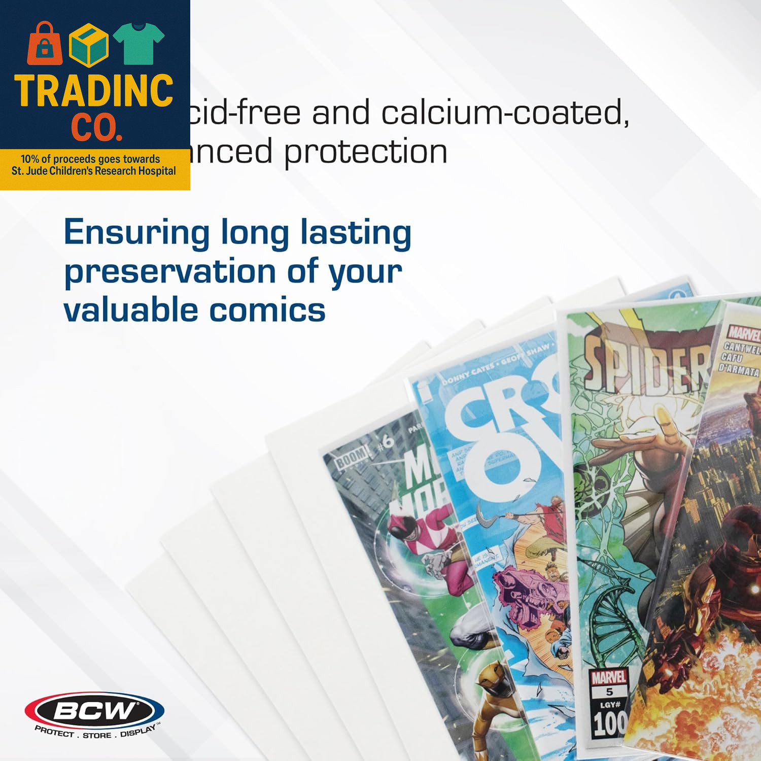 Current Comic Book Backing Boards – 100 Pack | 24 Pt., Coated, Buffered with 3%