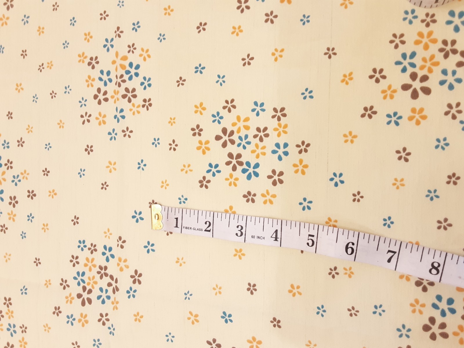 Feedsack Floursack Open Fabric Yellow Multicolor Floral