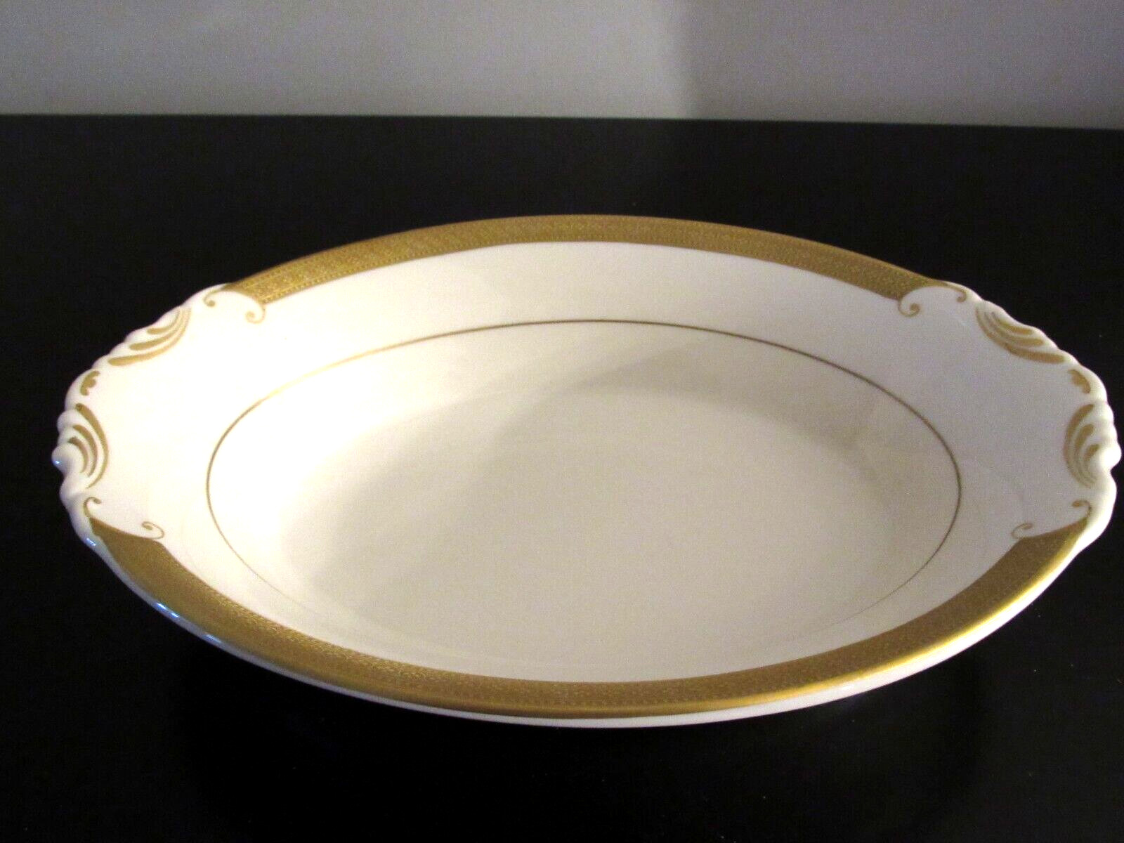 Bracelet Vintage Old Ivory China Oval Serving Bowl Platter~ Gold Trim Excellent!