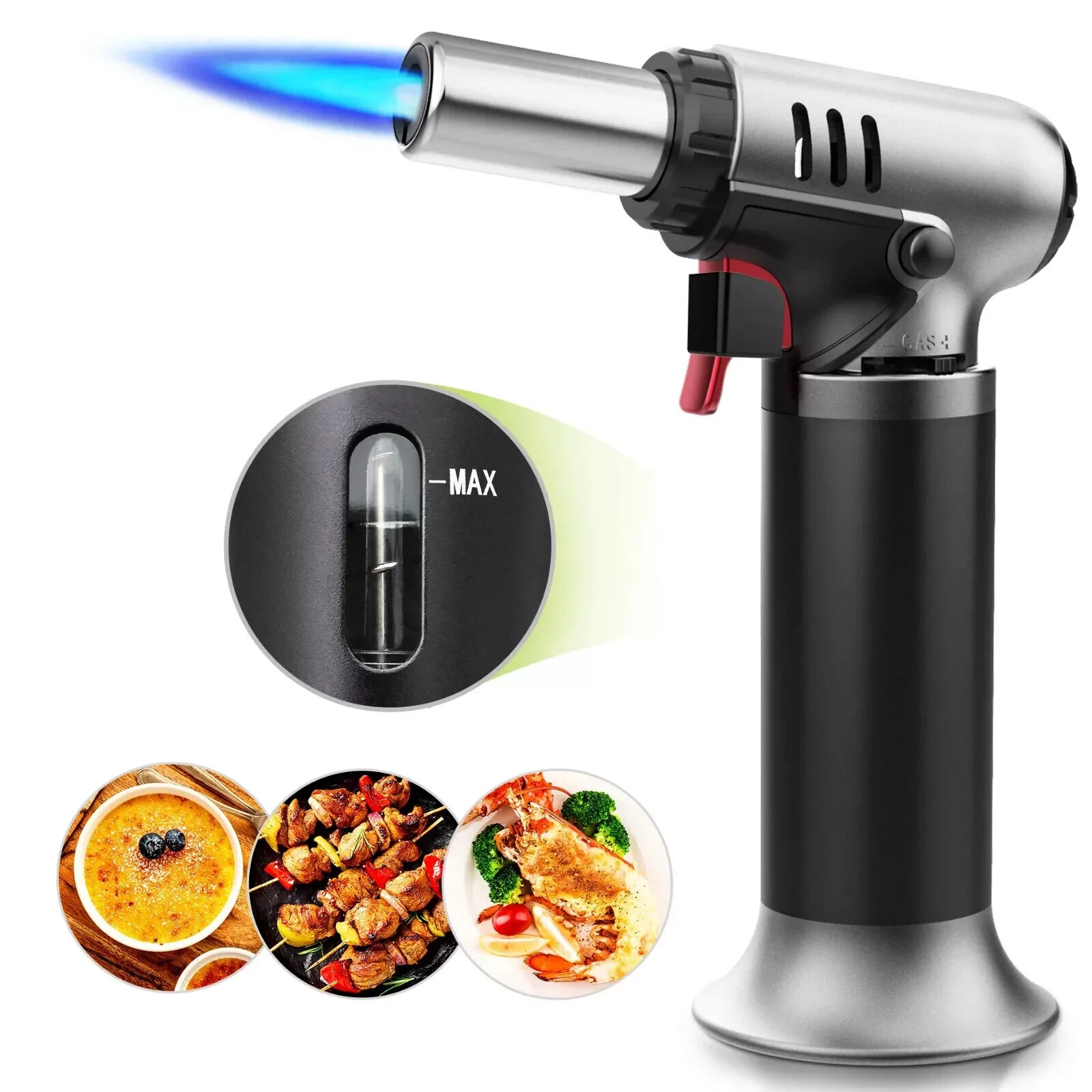Refillable Culinary Blow Butane Torch Lighter for Desserts BBQ Cooking Soldering