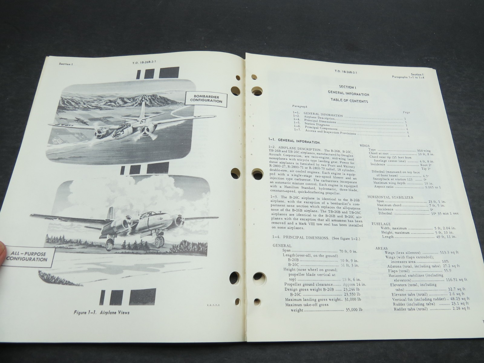Original 1955 Updated to 1965 Douglas B-26B & B-26C Invader Maintenance Manual
