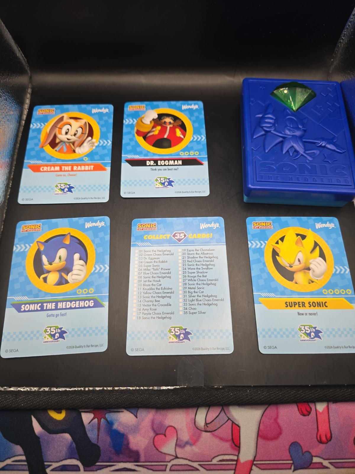 Wendy’s Sonic the Hedgehog Sonic 35th Anniversary Trading Cards and Case