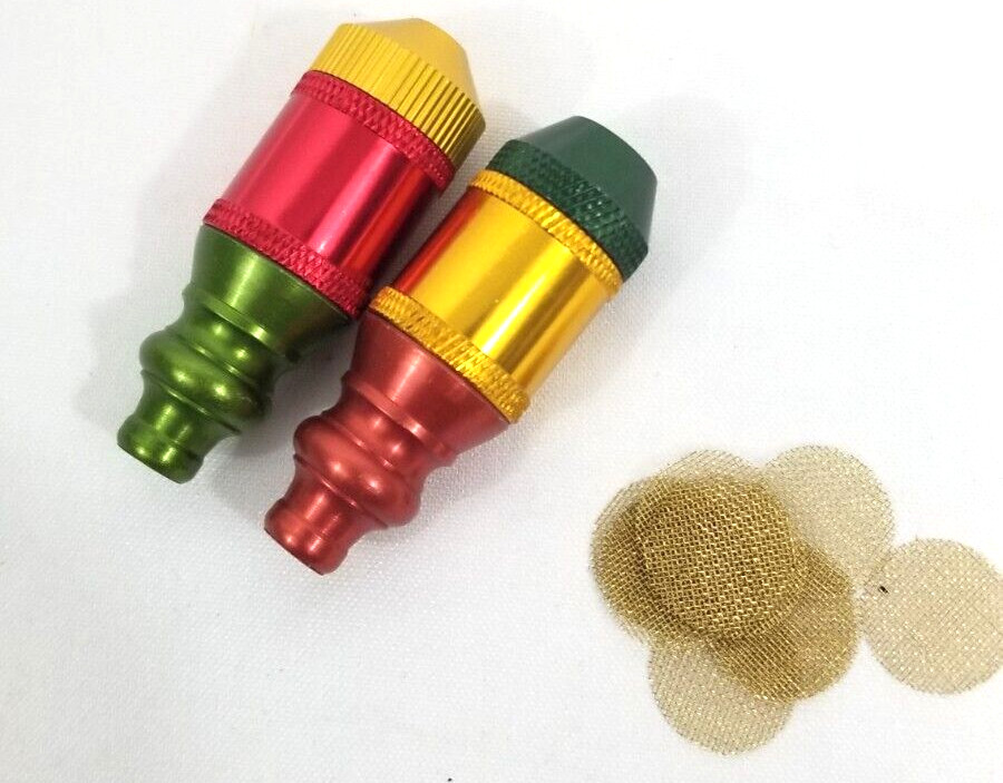 Rasta Set of 2 pieces sneak a toke american pipes with brass screens