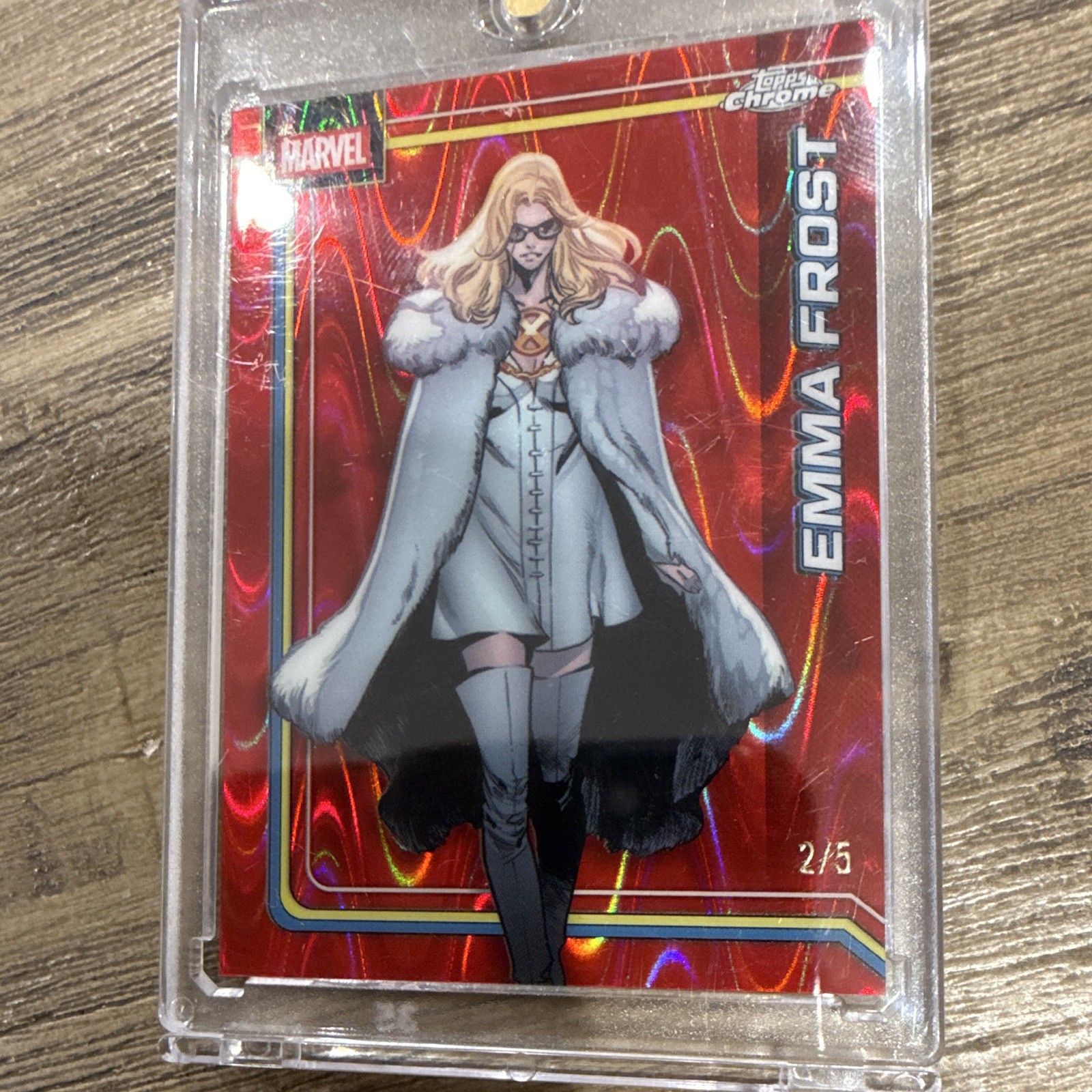 Topps Chrome Marvel Emma Frost Red Parallel Serial Numbered Card #2/5 PR 5