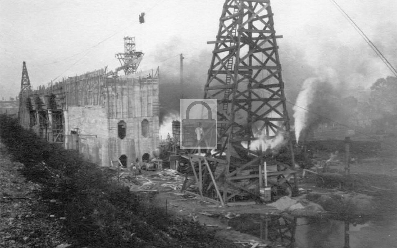 CH & D Railroad Bridge Construction Sidney Ohio OH – Reprint