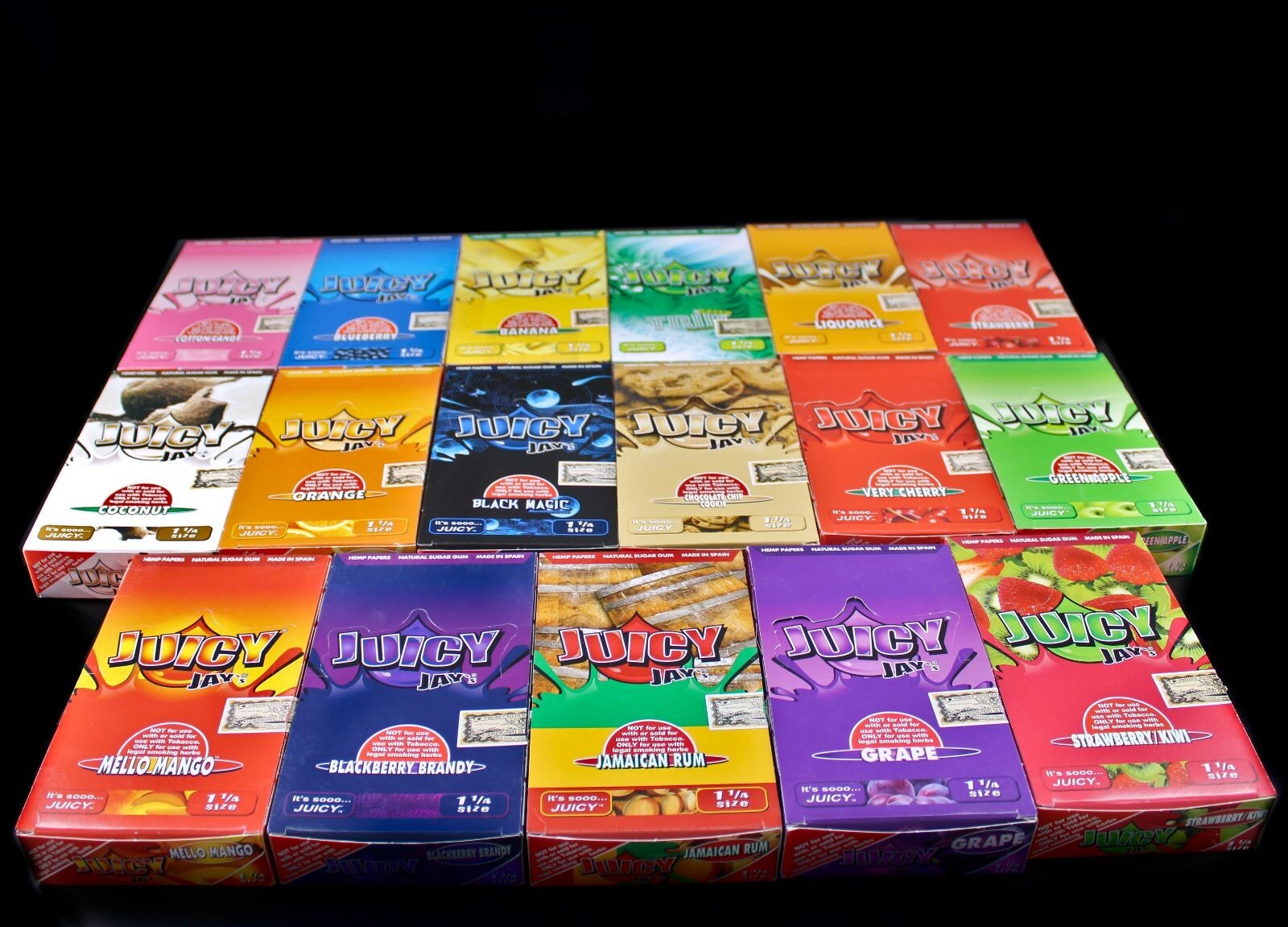 💚24 PACK JUICY JAY’S ROLLING PAPERS 1 1/4 SIZE✨32 LEAVES/PACK💛ASSORTED FLAVORS