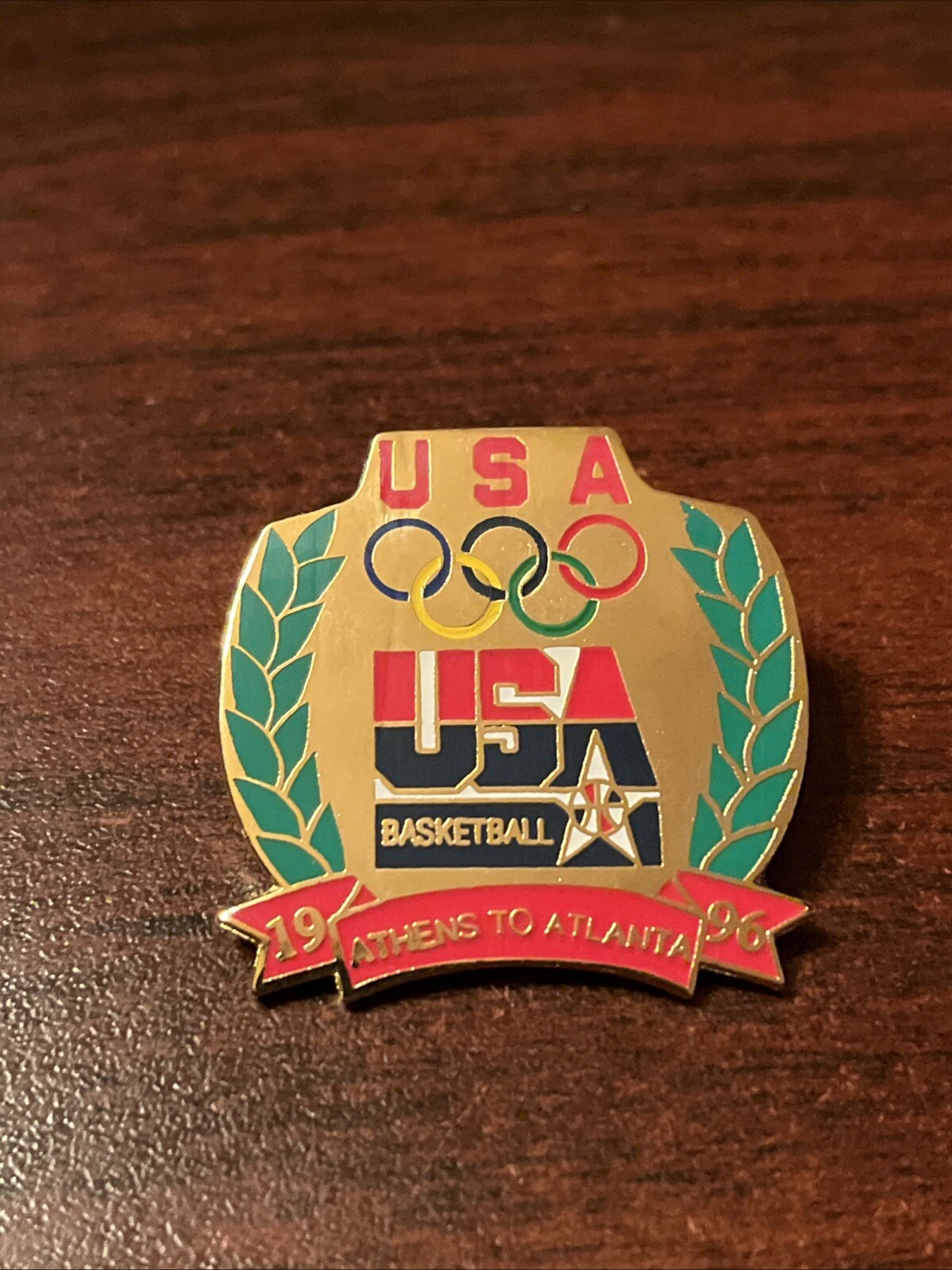 1996 Atlanta Olympics Team USA Basketball Athens To Atlanta Lapel Hat Pin