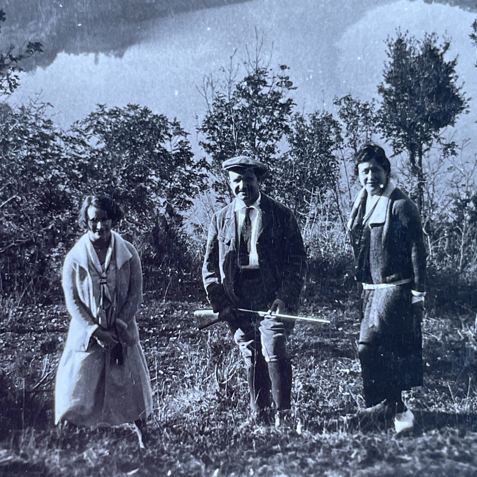 People Over Lake Nemi Italy Stereoview Keystone View Co. 1925