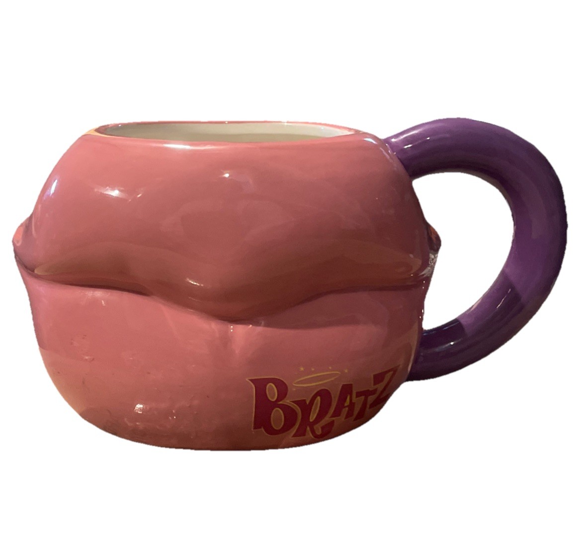 Unique Bratz 20-Ounce Ceramic Mug with 3D Lips Design – Hand Wash Only