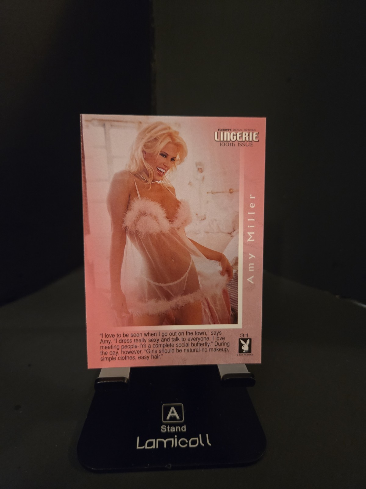 100th Lingerie Premium Model Playboy COLECTORS Card Retro Trading As Pictured!!