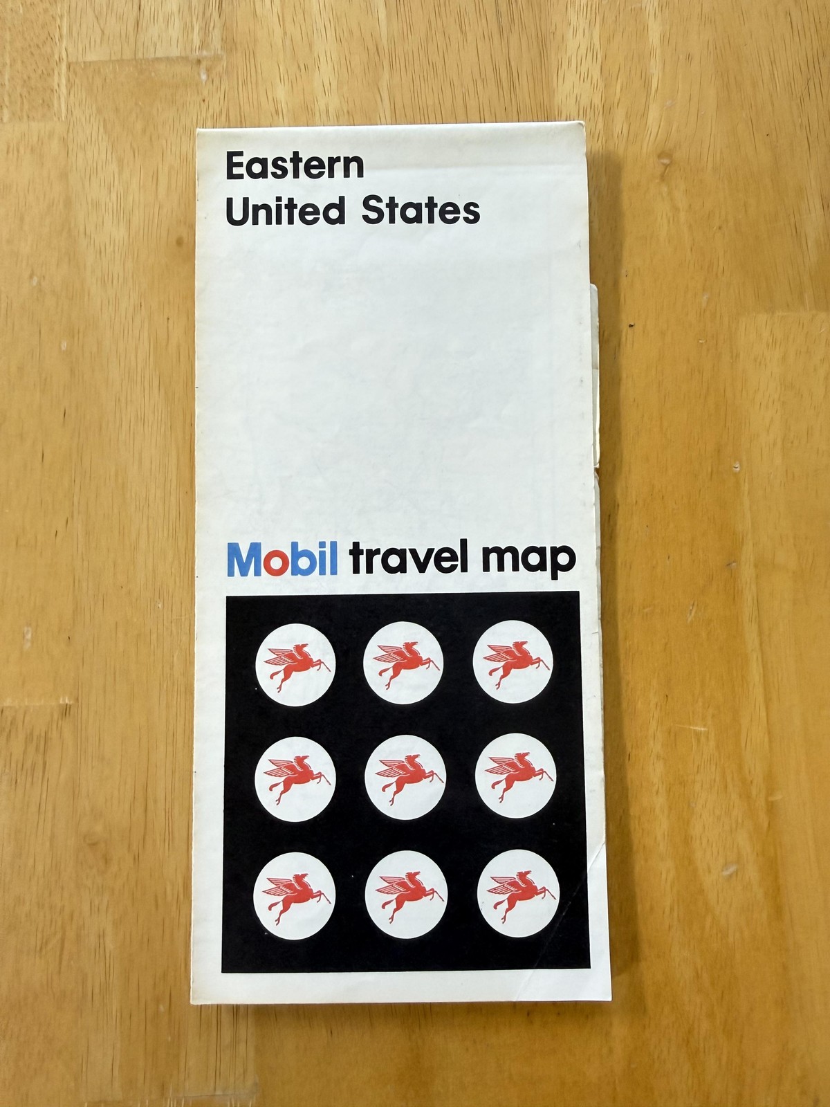 Vintage 1972 Mobil Eastern United States Travel Map Fold-Out Gas Oil White USA