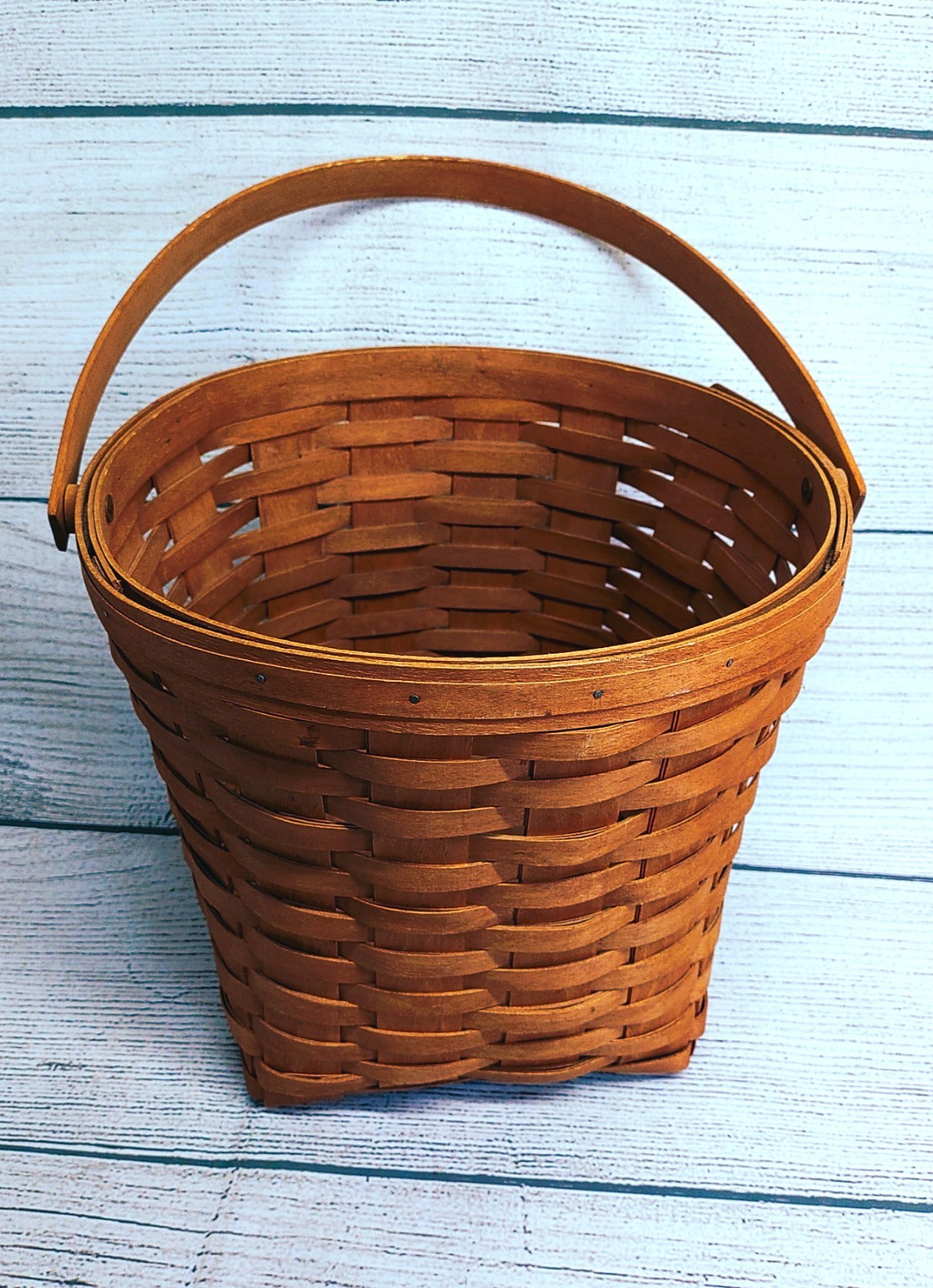 Vintage Longaberger Large Storage Basket Swinging Handle 10x8x8″