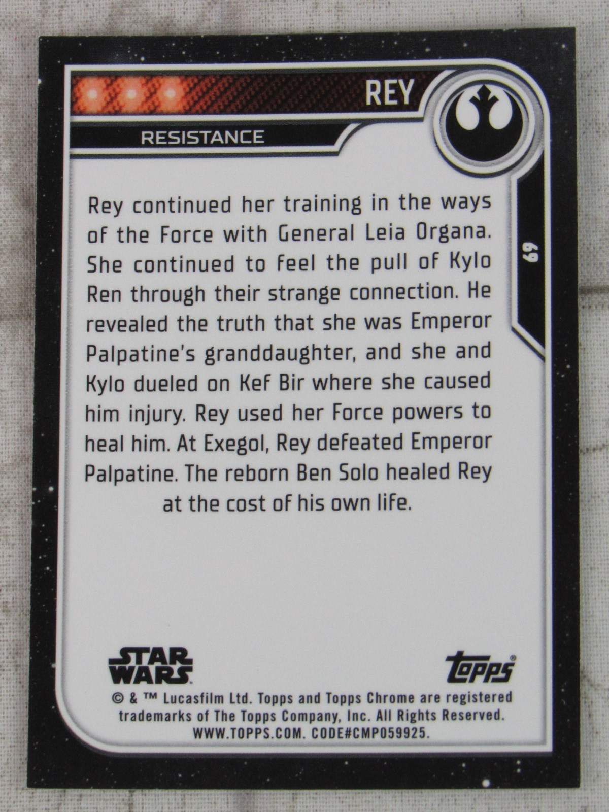2023 Topps Chrome Star Wars Rey #69