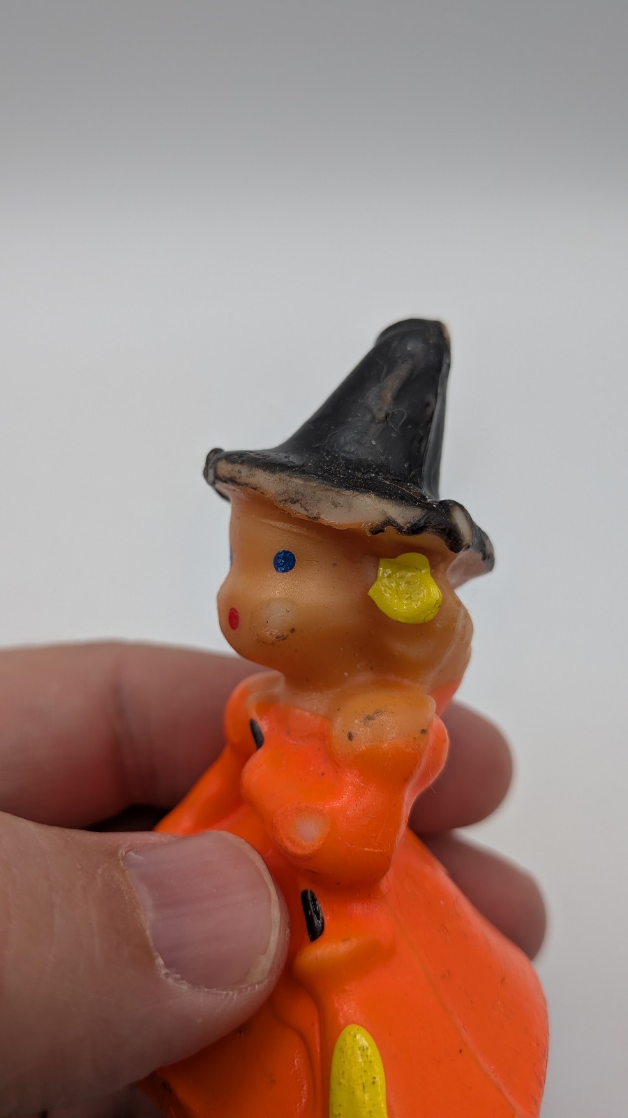 Vintage Lot Of 2 Halloween Candles Gurley Jack-O-Lantern JOL Witch Girl MCM
