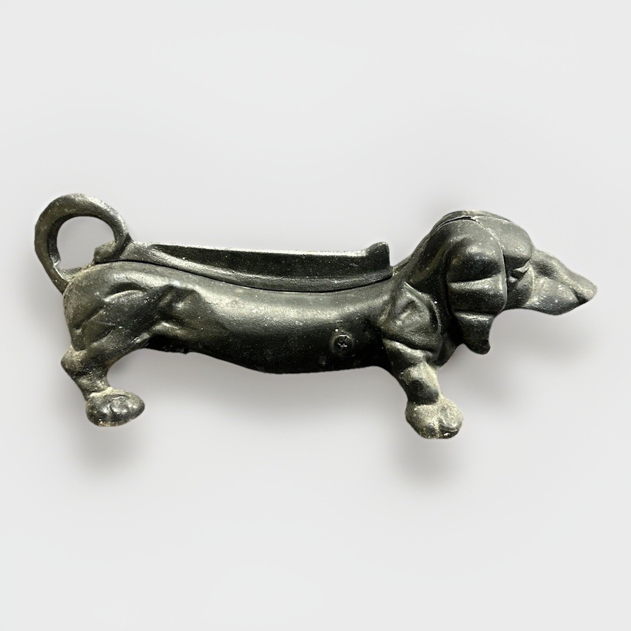 Vintage 14” Cast Iron Dachshund Dog Boot Scraper/Door Stop Heavy – 7 Pounds