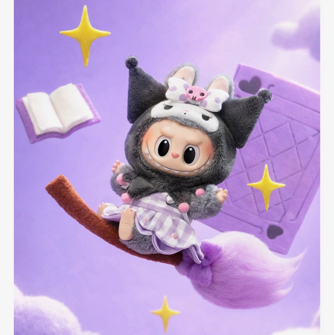 The Monsters x Sanrio Characters Plush Pendant Labubu *Kuromi* (USA SELLER)