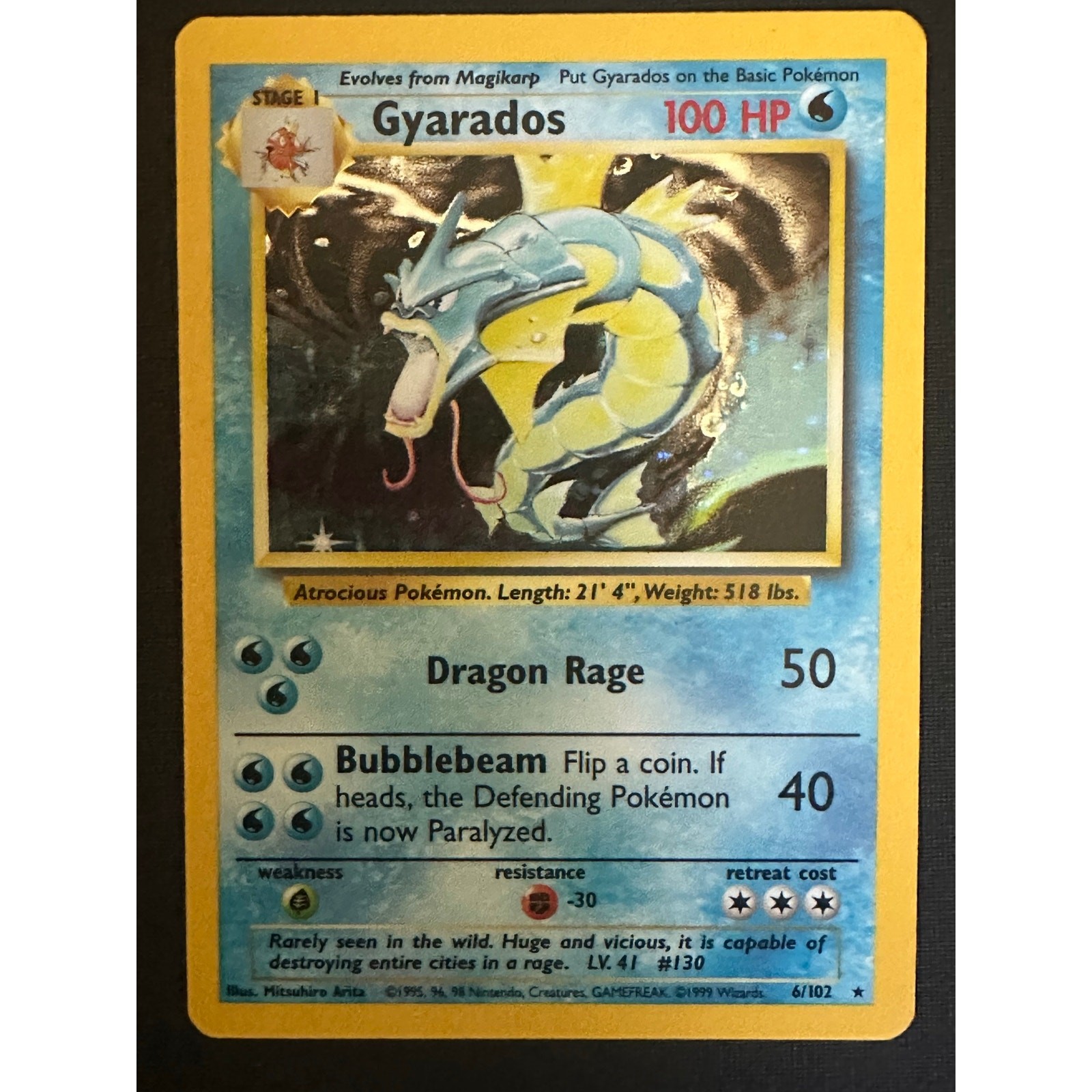 Gyarados #6 Base Set Holo
