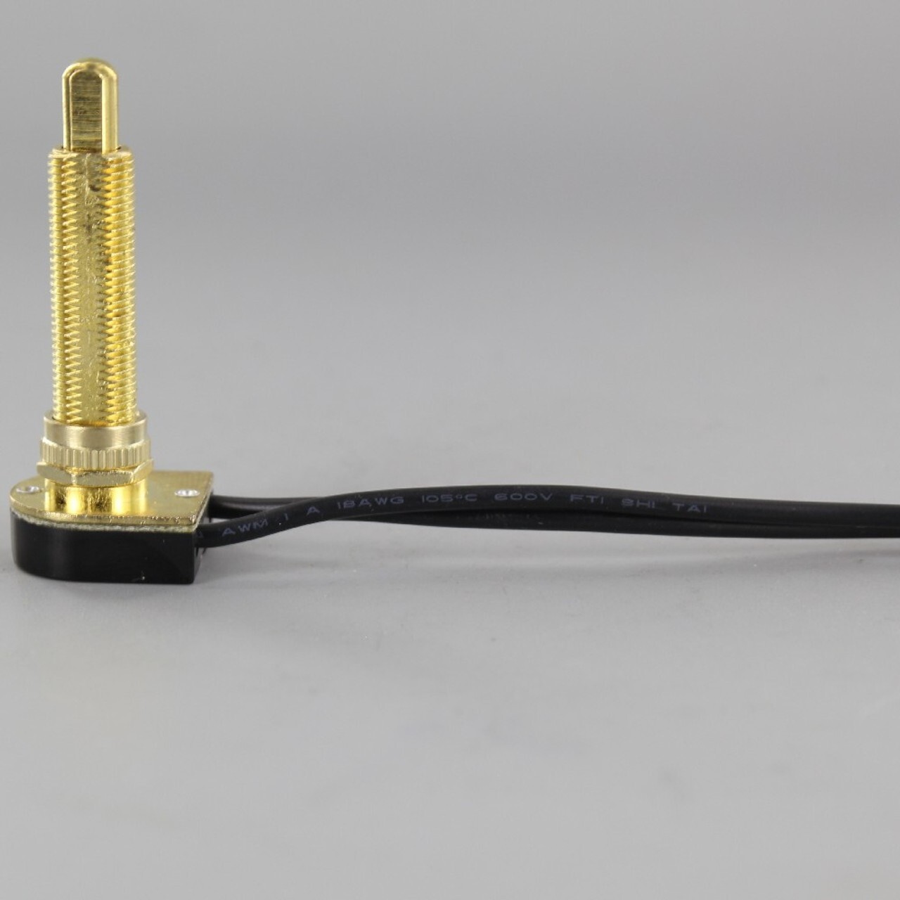PUSH BUTTON ON-OFF BRASS PLATED CANOPY SWITCH SINGLE POLE 1 1/2″ SHANK NEW 915G