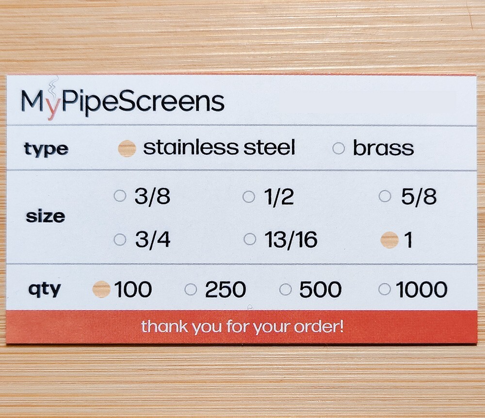 Stainless Steel Pipe Screens 1 inch, 100 count – Free Shipping, USA Made, HD